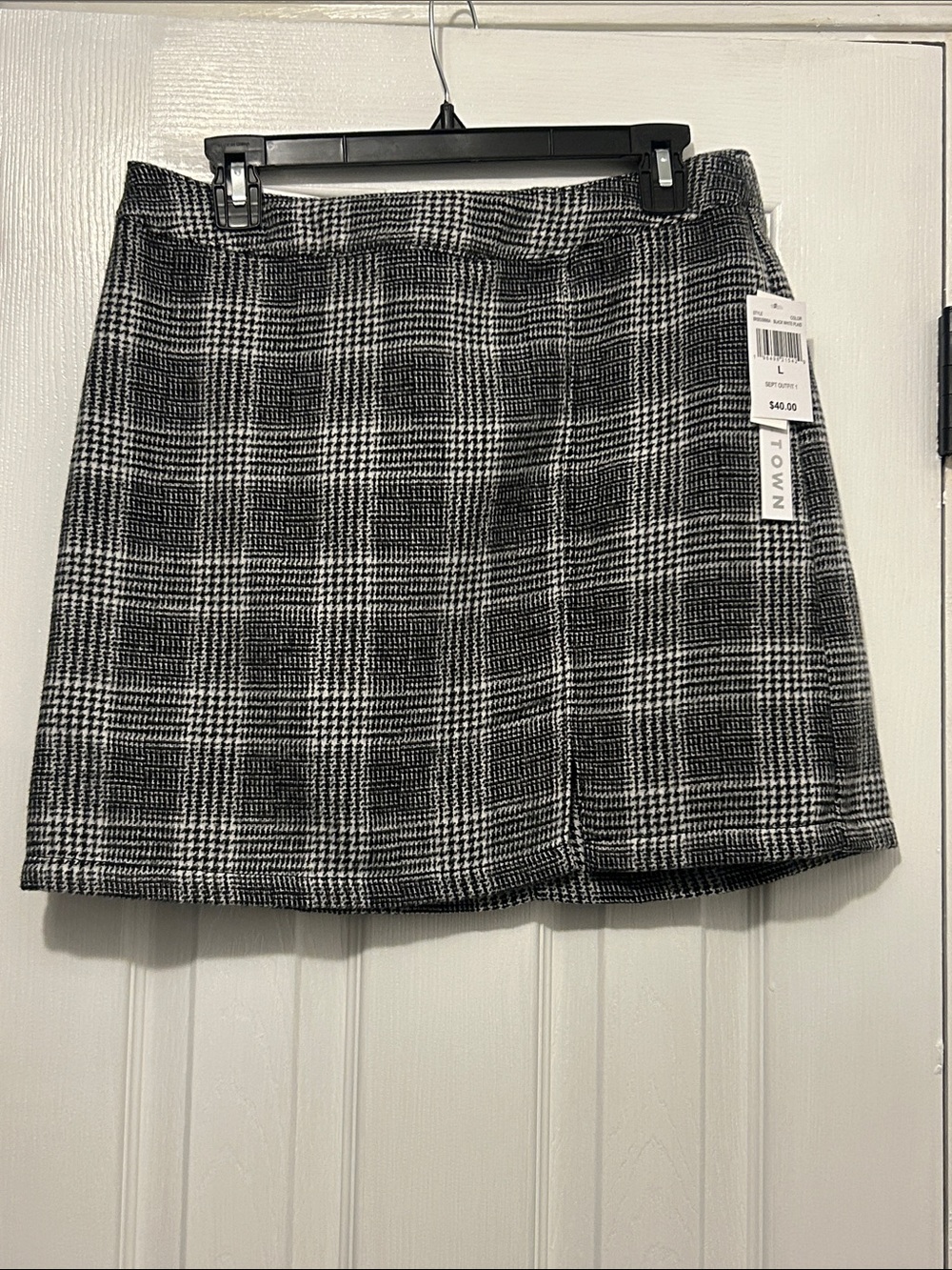 Tinseltown Black and White Plaid Mini Skirt